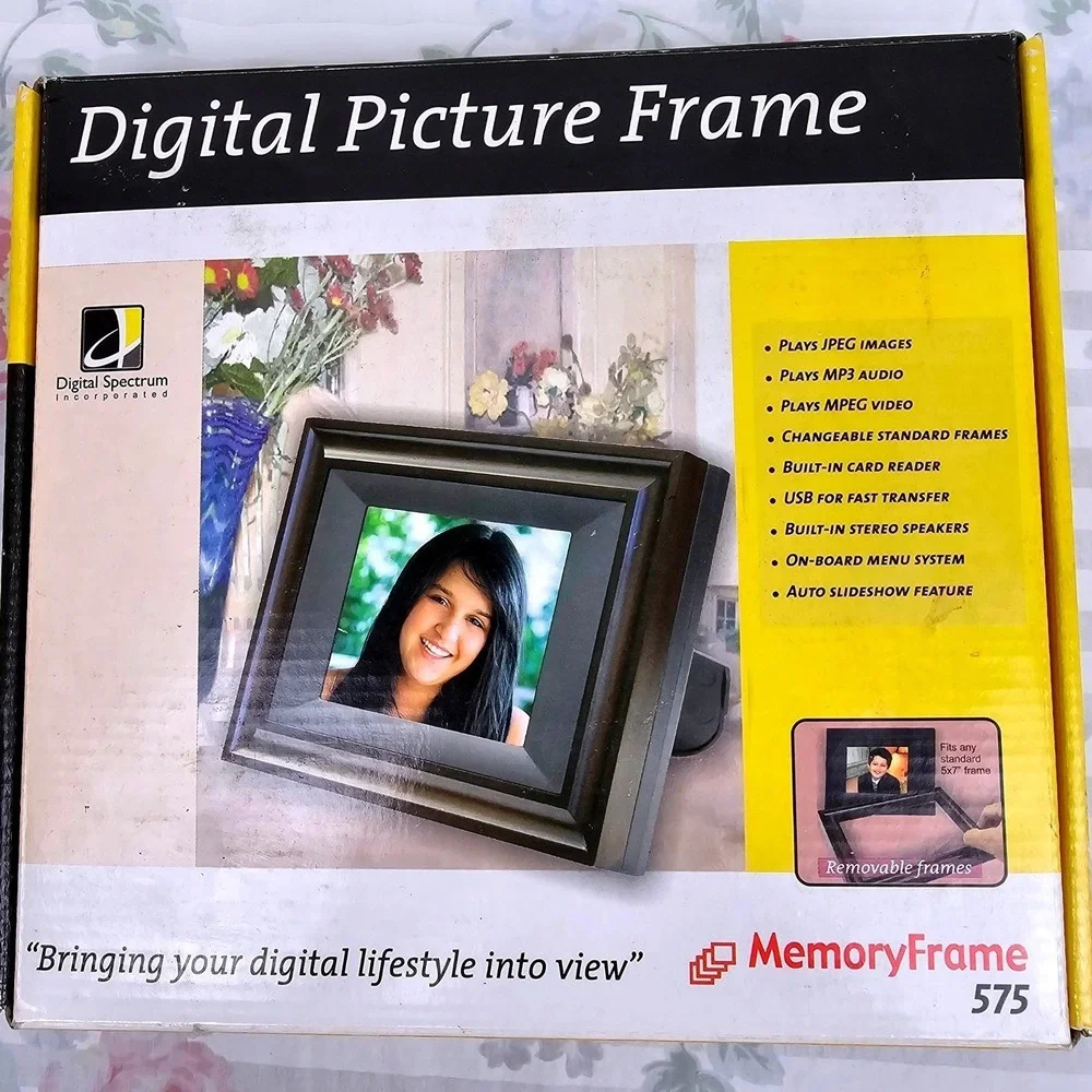 Digital Spectrum MemoryFrame 575 USB Digital Photo Frame Plays MP3 Audio‎ Video